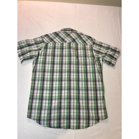 Ecko Unltd Mens Plaid Short Sleeve Button-Up Shirt Large Green/Gray - Picture 13 of 14